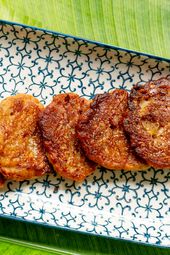 Overhead view of banana fritters 
