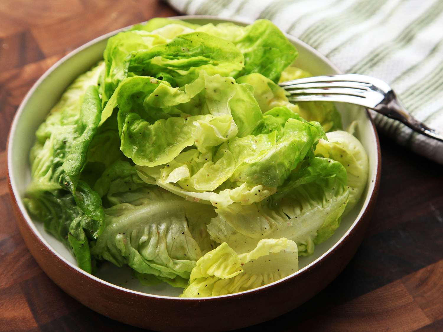 The finished salad, served in a bowl.