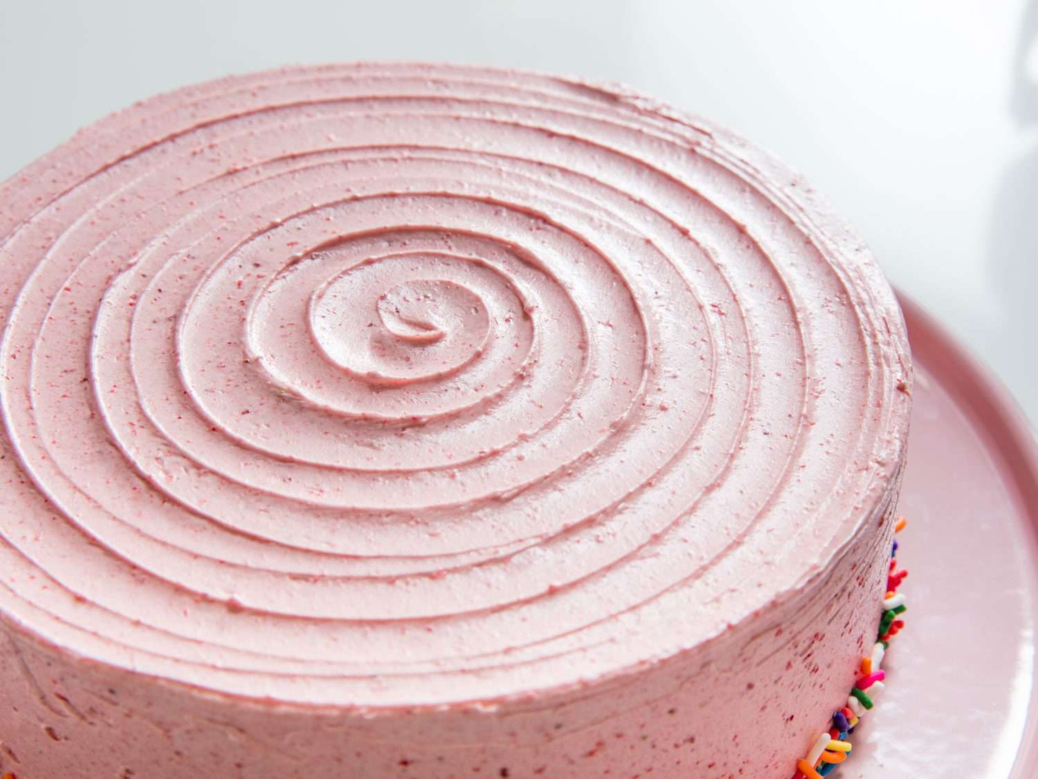 cake with strawberry frosting
