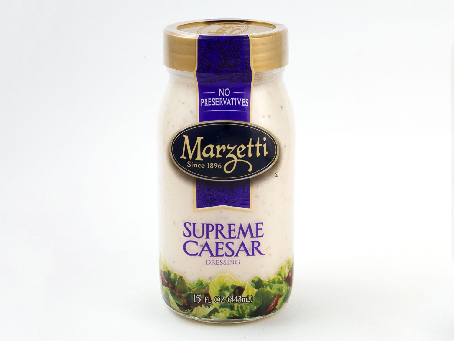 A jar of Marzetti Supreme Caesar Dressing.