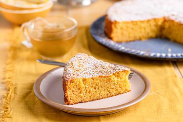 Side view of Lemon Ricotta Cake