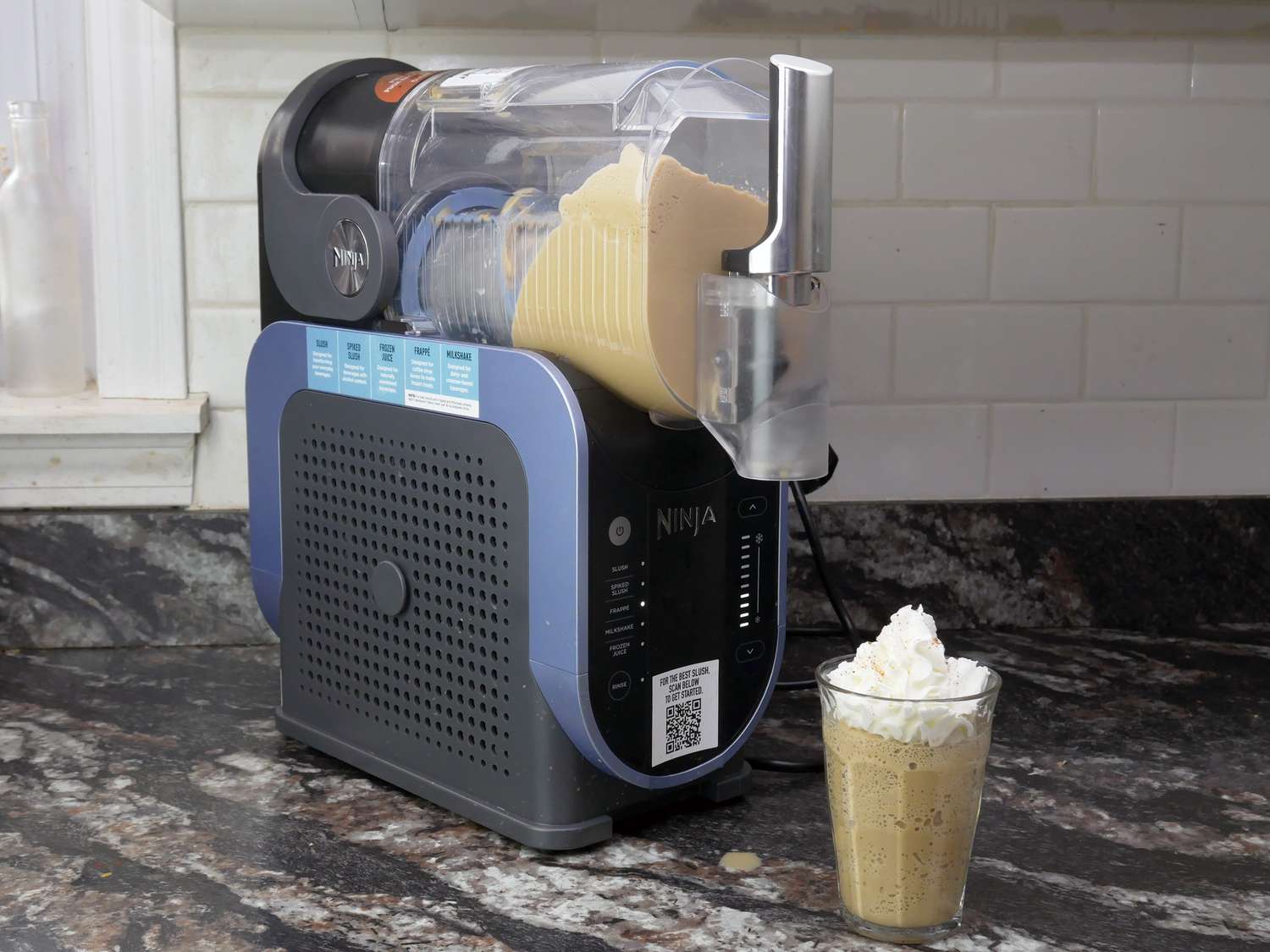 ninja slushi with coffee frappe