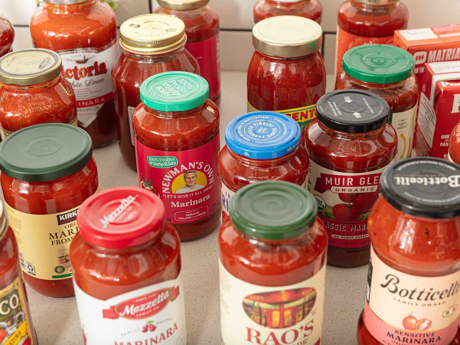 Jars of various marinara sauce 
