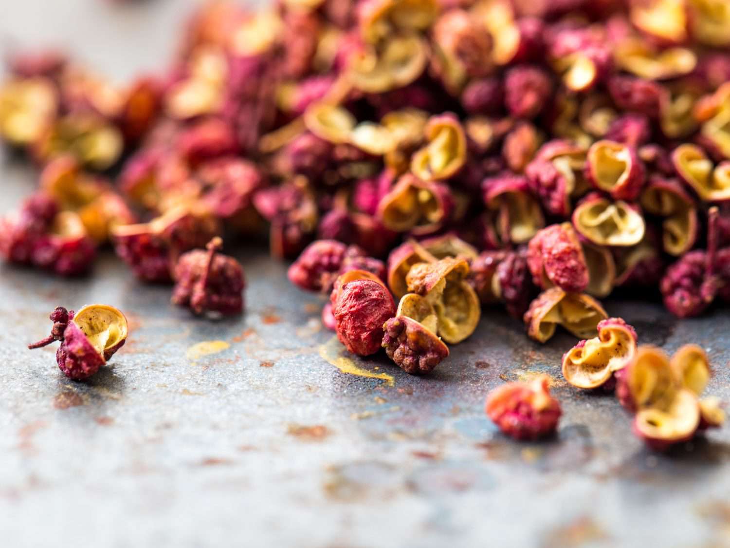 Close-up of Sichuan peppercorns