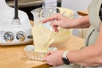 Tester emptying Ankarsrum Stand Mixer