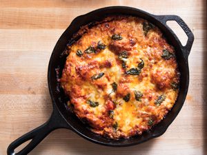 Foolproof pan pizza in a cast iron skillet. 