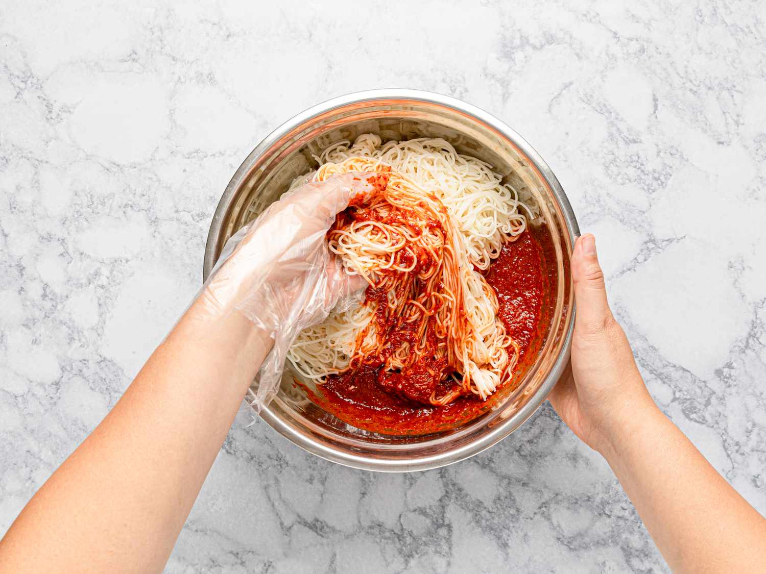 Overhead of mixing noodles