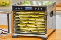 Apple chips drying inside the Magic Mill food dehydrator