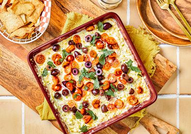 Overhead view of corn dip