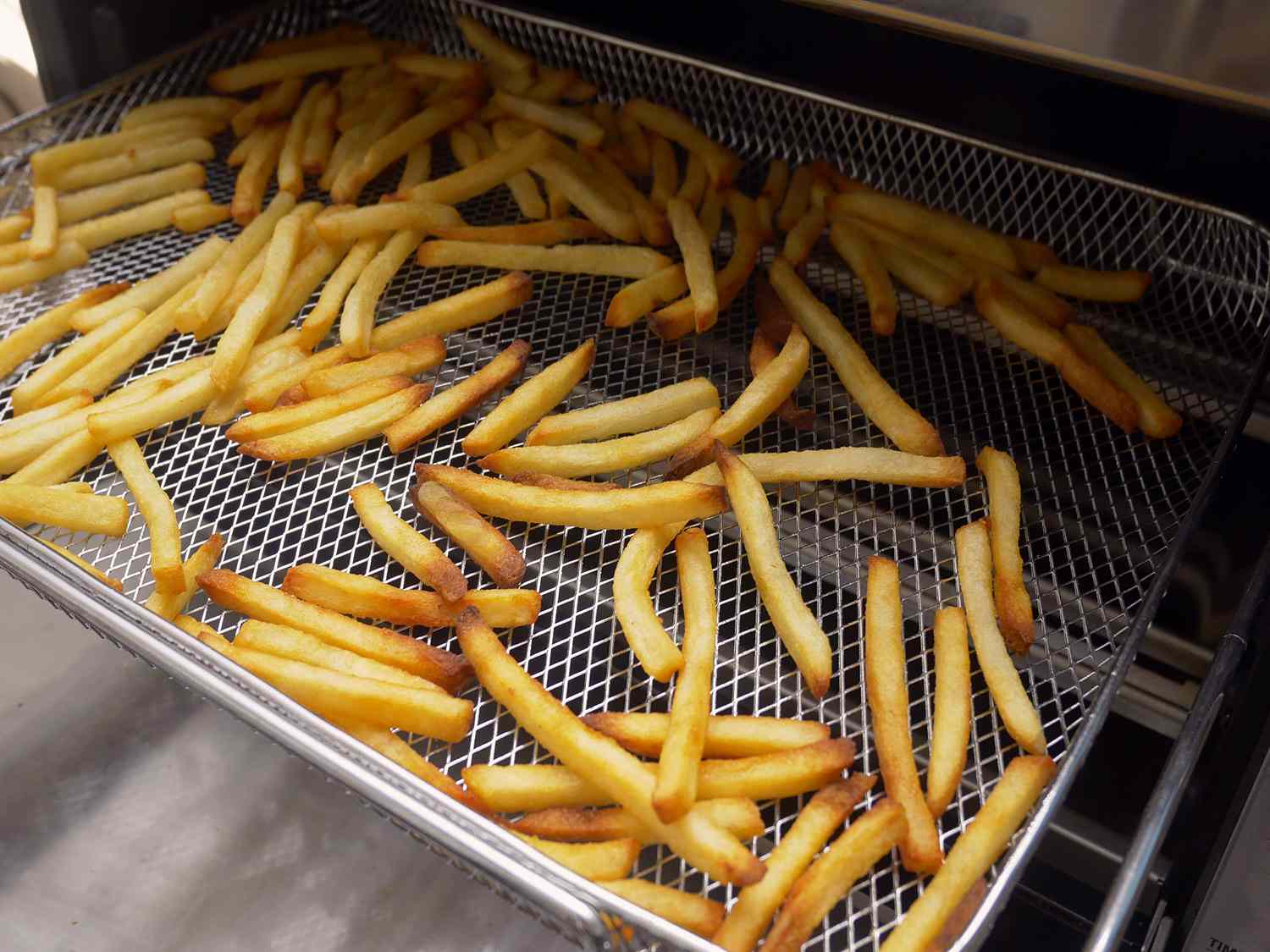 french fries in the air fryer basket 