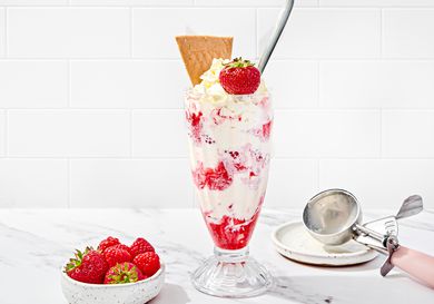 Side view of Knickerbocker glory