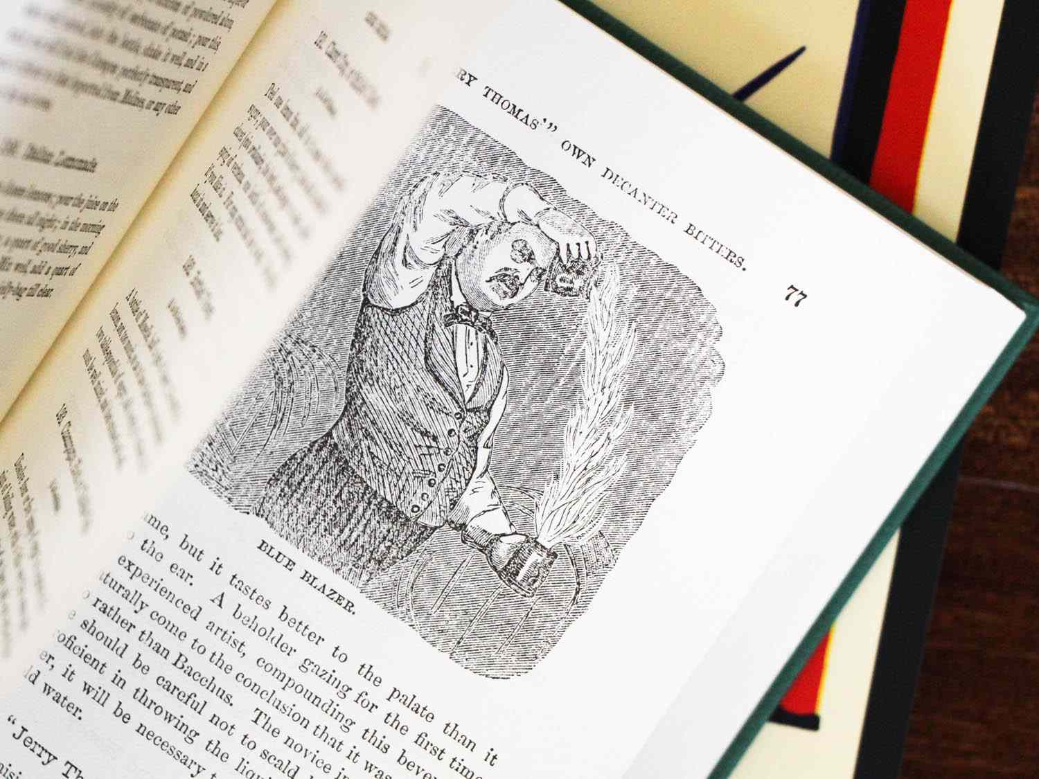 a page from an old bartenders book with an illustration of a bartender