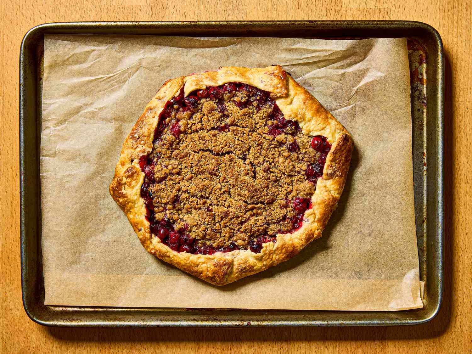 Overhead of galette baked