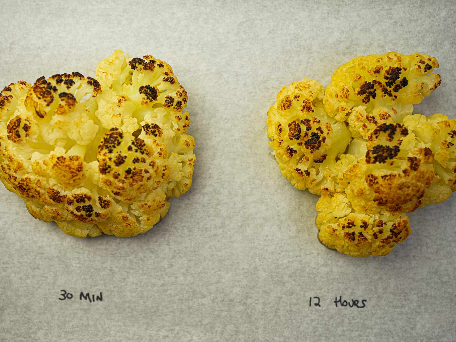 Overhead view of cauliflower