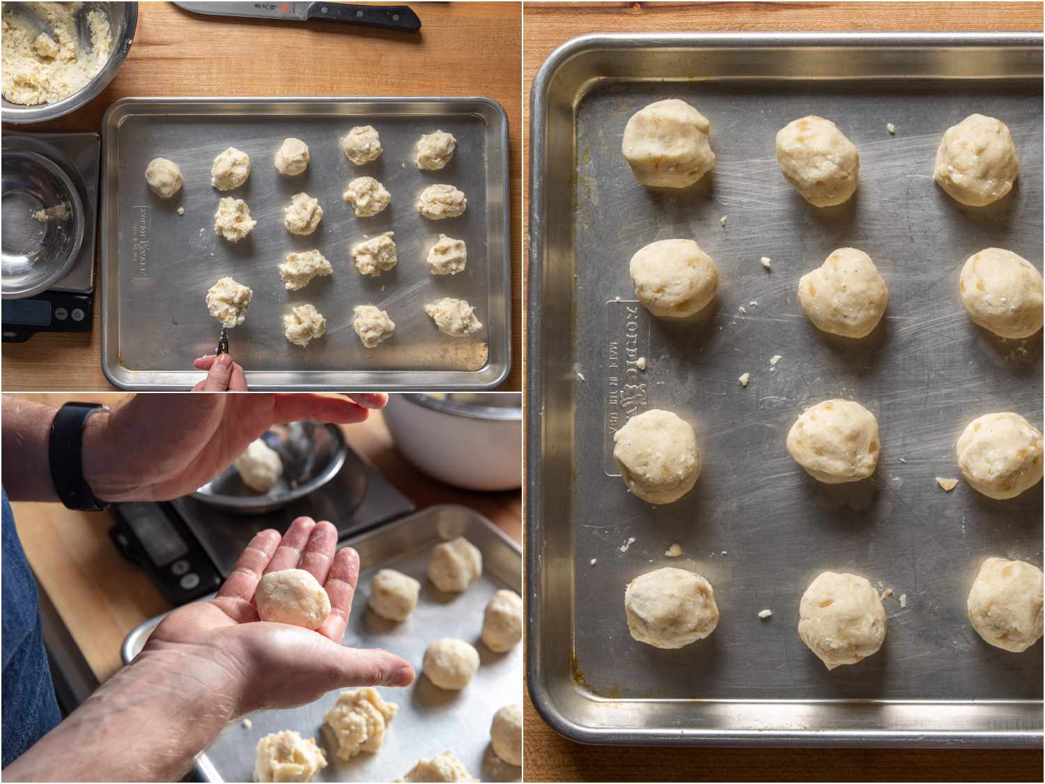 Portioning filling into balls for pierogi