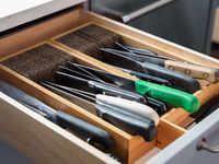 Knives in two drawer storage racks
