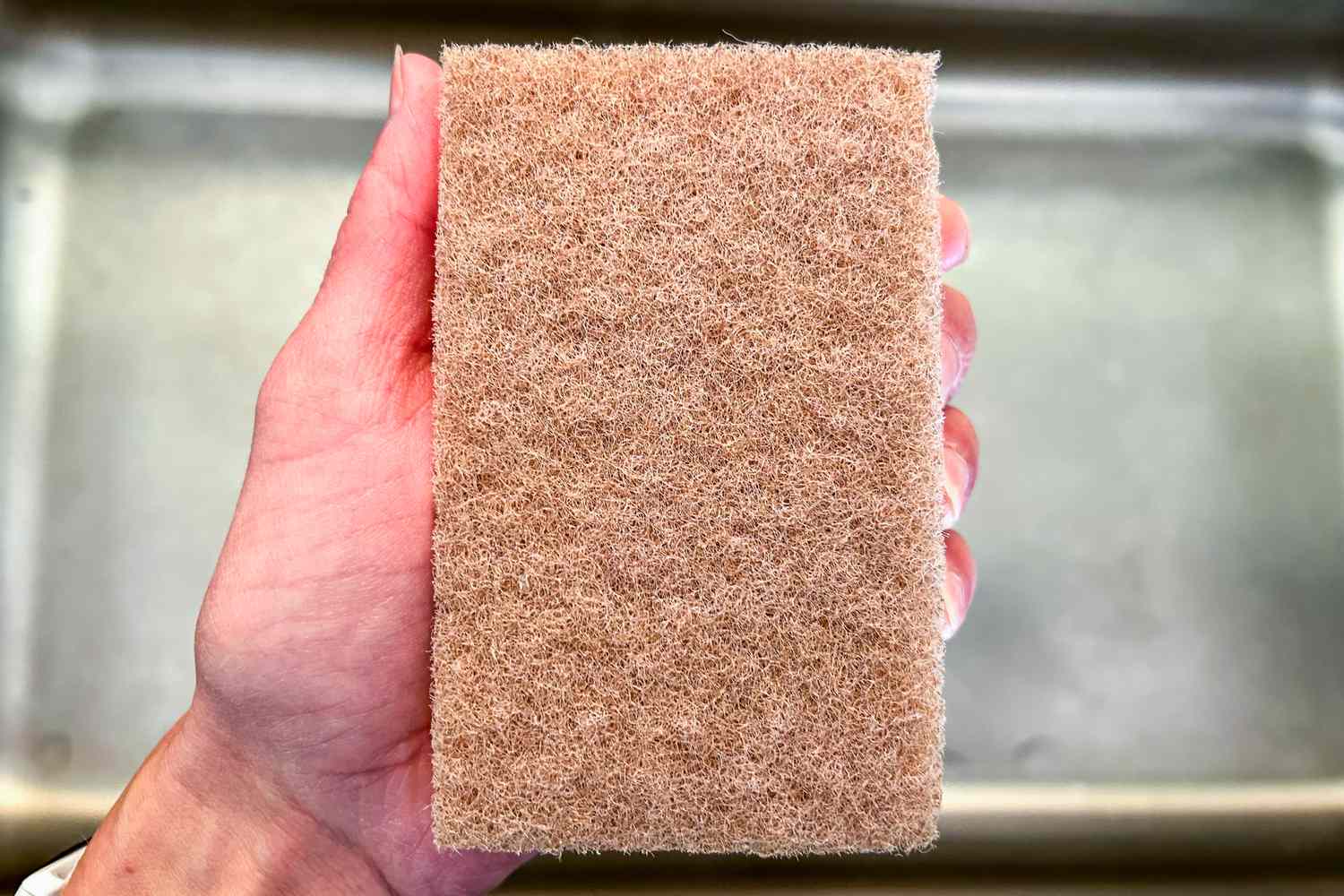 A textured dishwashing sponge from Public Goods