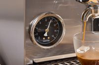 The pump pressure gauge on the front of the Profitec GO Single Boiler Espresso Machine