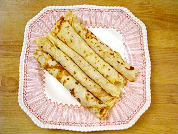 A plate of rolled up Austrian pancakes