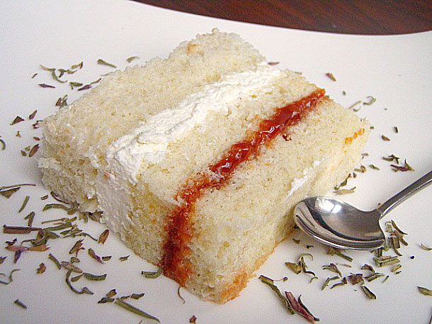 Hyssop and rose sponge layer cake.