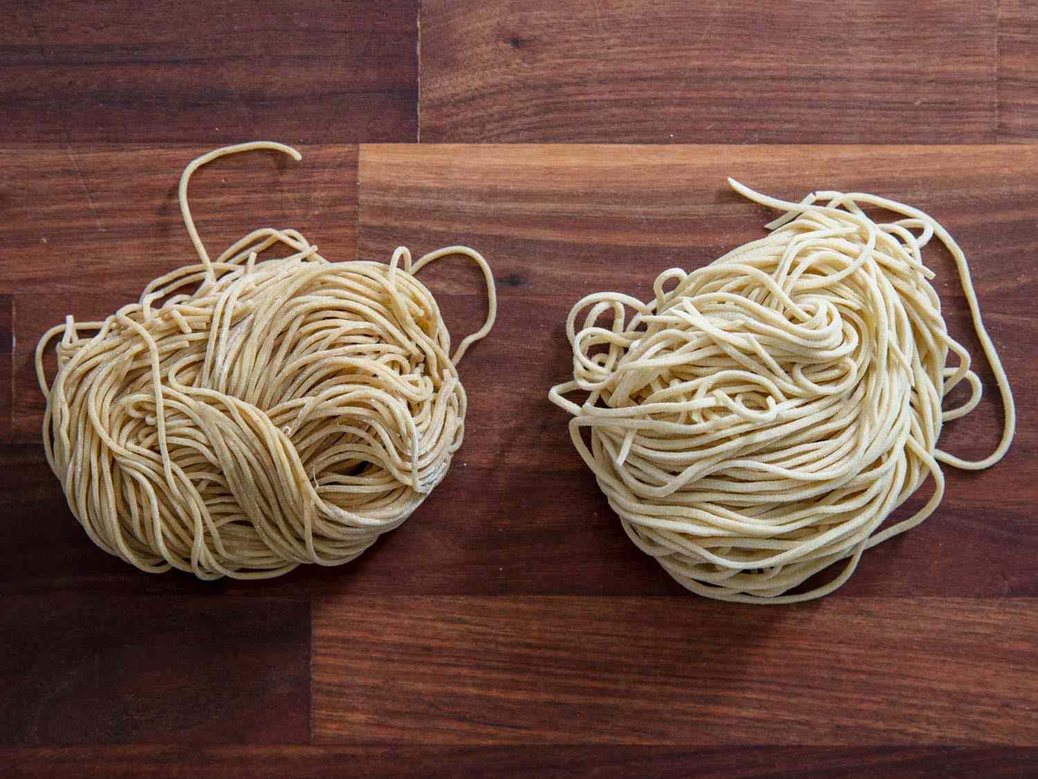 Shimamoto Noodles ramen and homemade ramen side by side