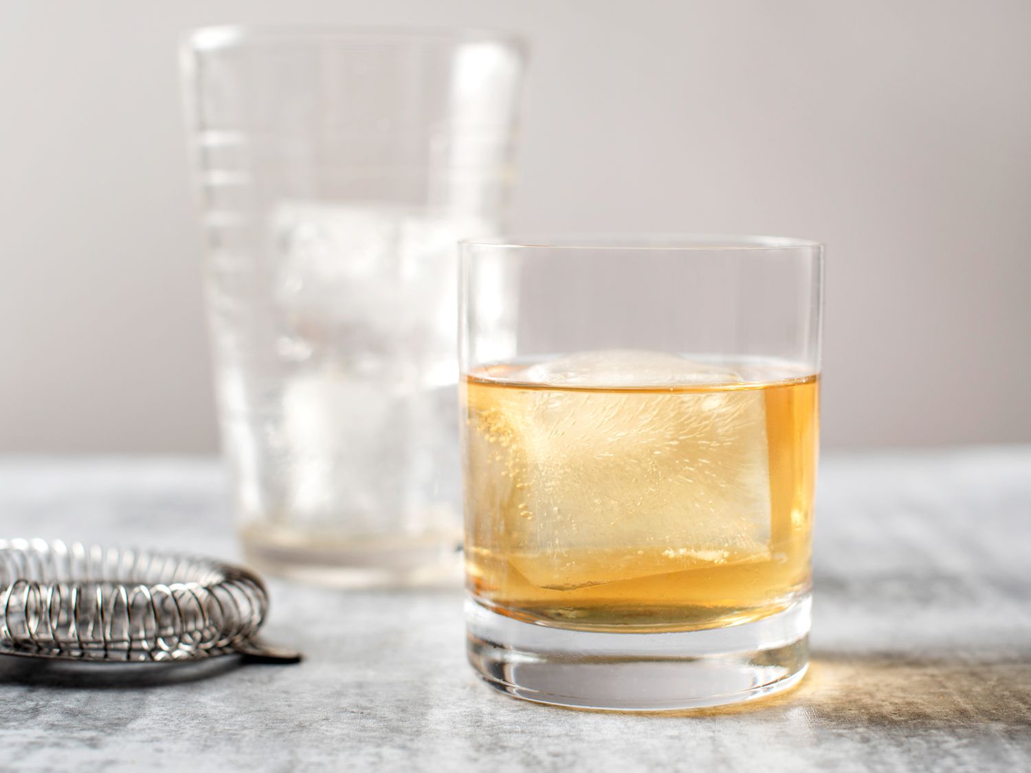 Godfather cocktail in a rocks glass with ice