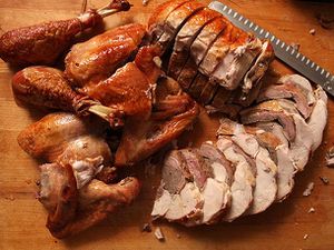 Turducken carved and ready to serve