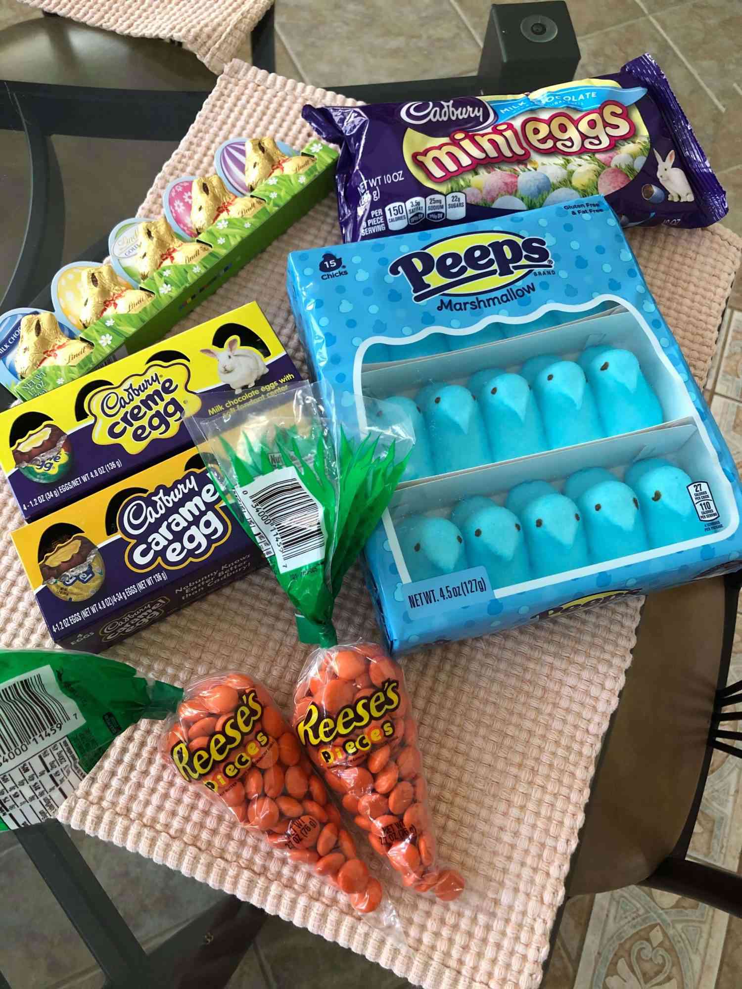 bunch of easter candy on a table