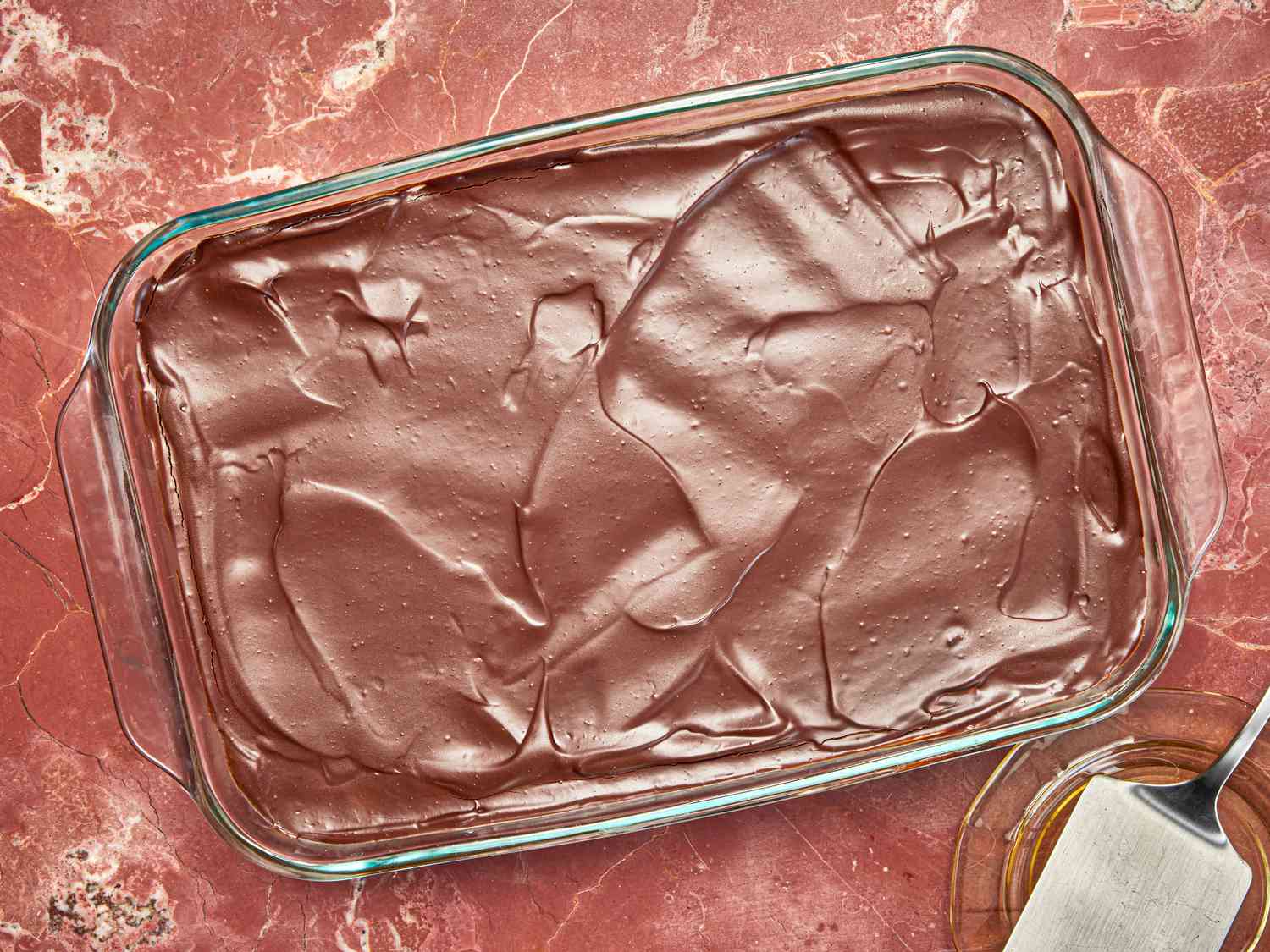 Overhead view of eclair cake 