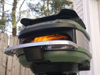 the gozney tread with a fire lit inside