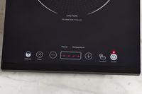 The iSiLER 1800W Sensor Touch Electric Cooktop after first turning on