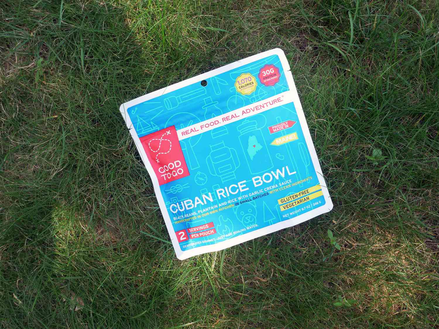 good to go cuban rice bowl pouch on lawn