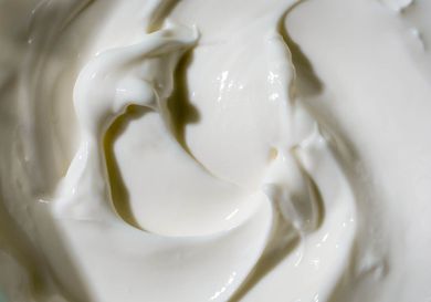 Swirls of Greek yogurt