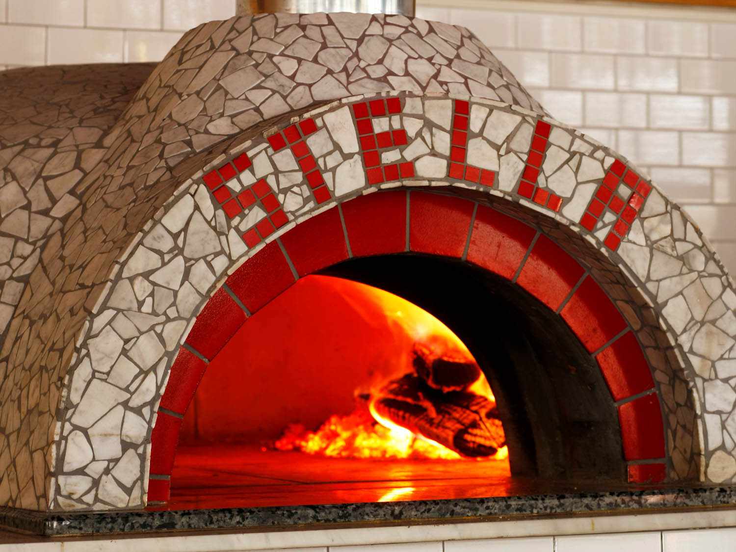 Wood-fired oven for making Neapolitan pizza.