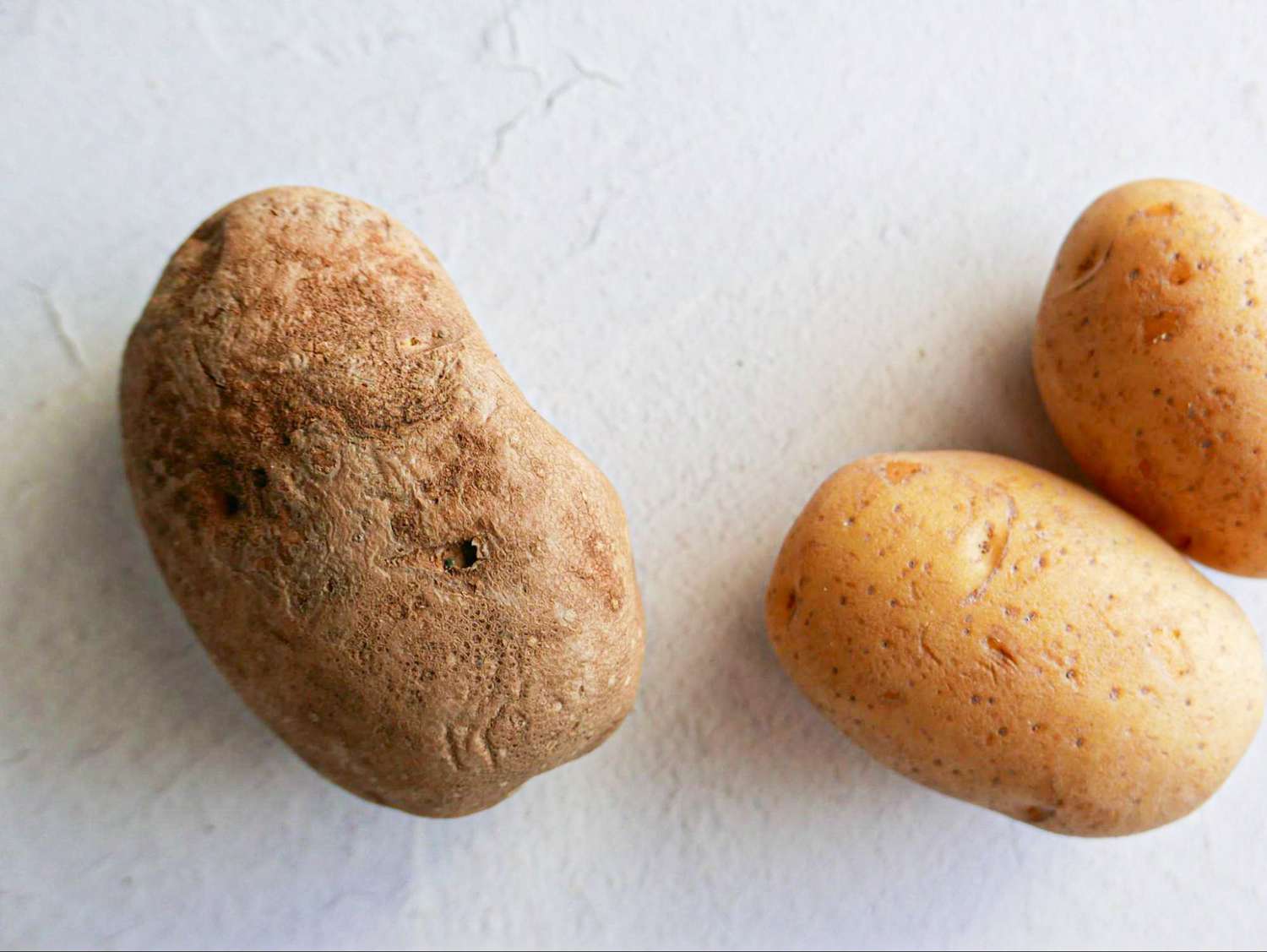 Overhead view of potato storage method
