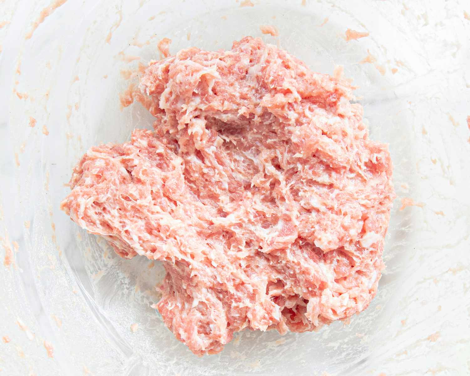 Overhead view of desired sticky pork mixture