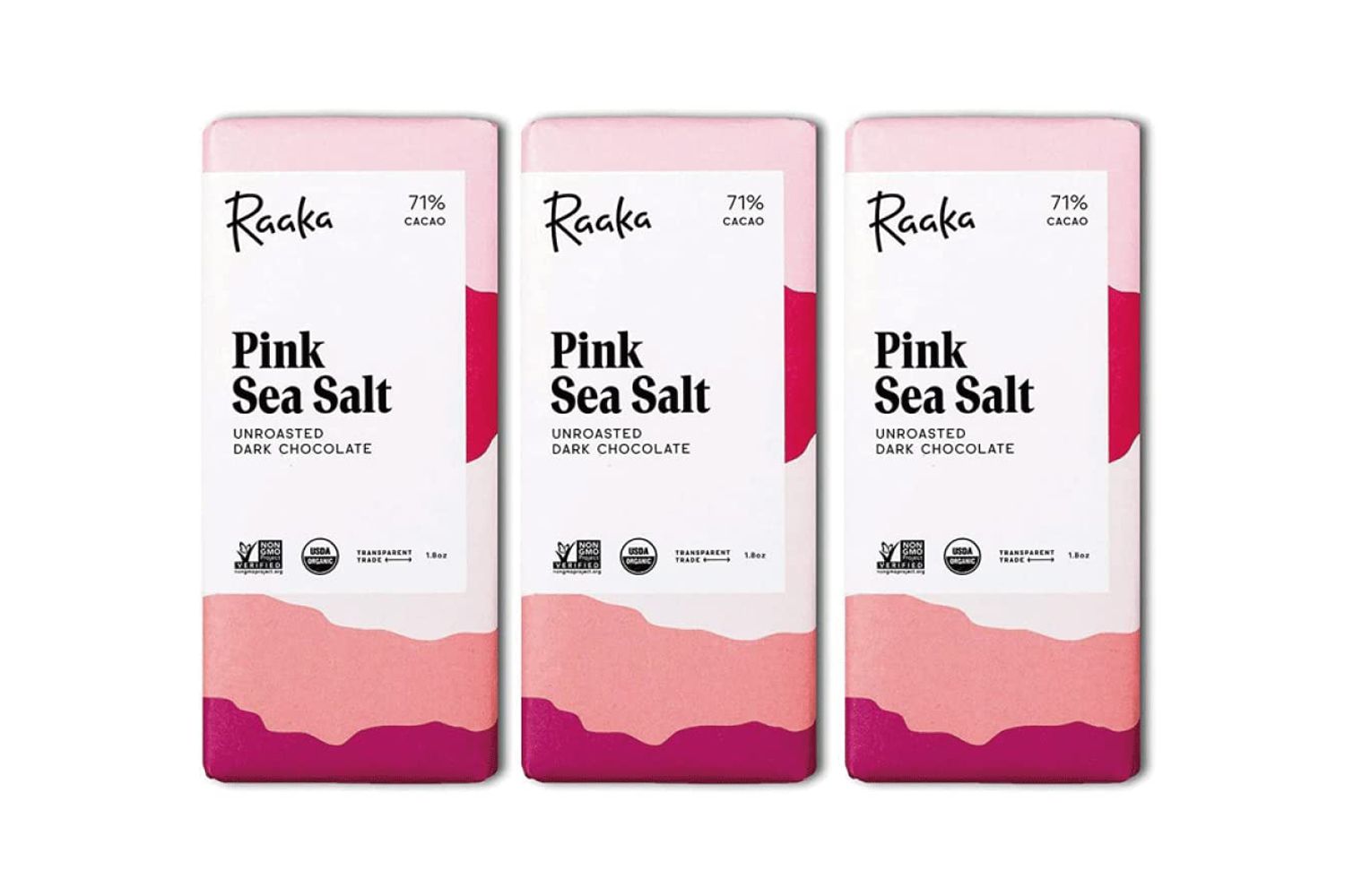 Raaka Pink Sea Salt Organic Dark Chocolate