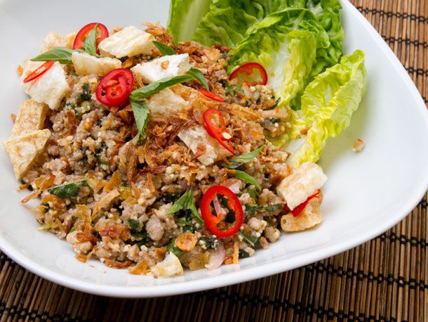 Pork Larb (Thai Salad with Pork, Herbs, Chili, and Toasted Rice Powder)