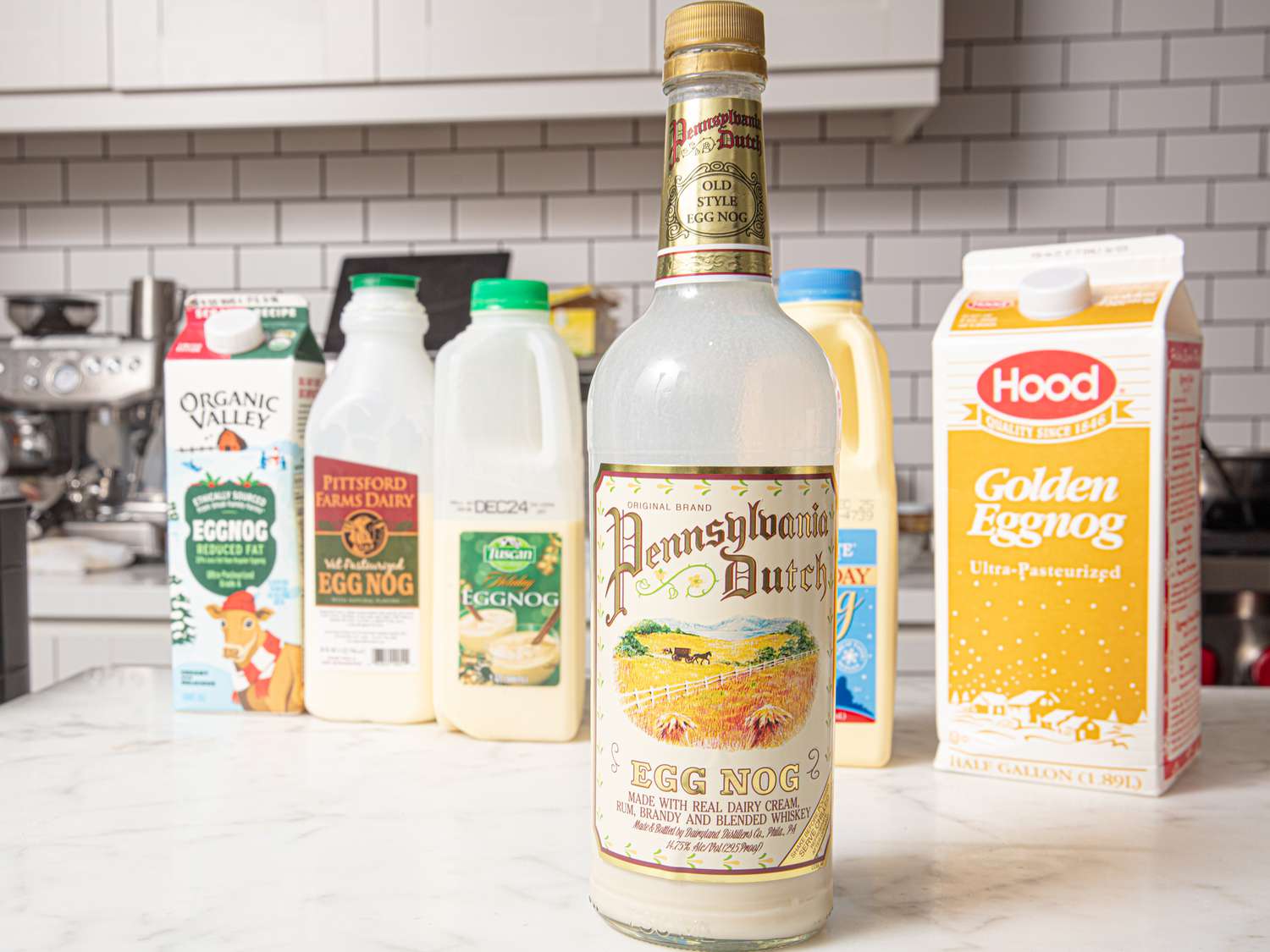 Side view of egg nog