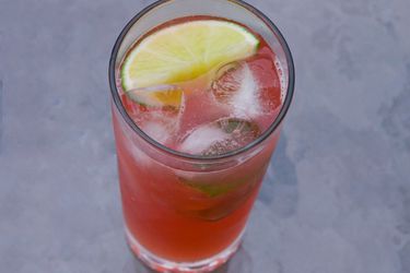 A Late Spring Dark and Stormy, which uses homemade rhubarb syrup.