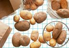 A collection of potatoes stored in different ways. 