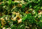 Fresh kale with sesame seeds and dressing
