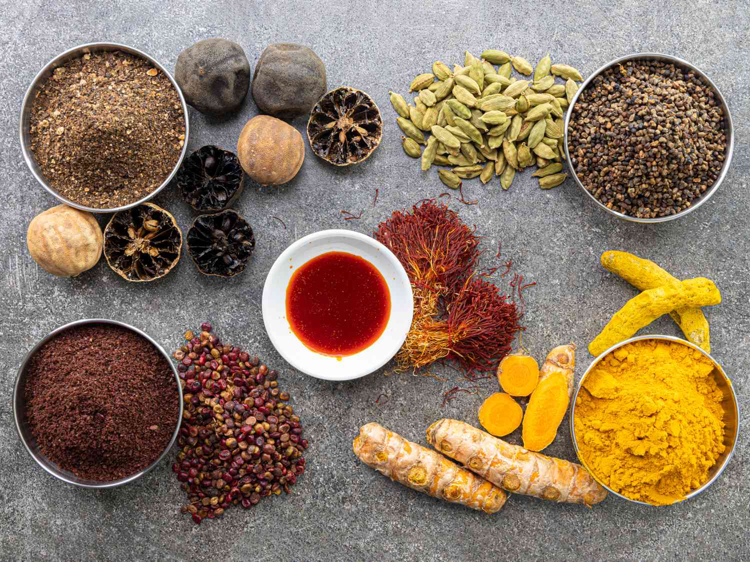 Dried spices in a Persian pantry