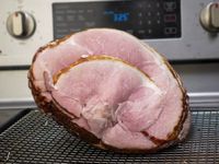 unwrapped vande rose ham on a sheet tray
