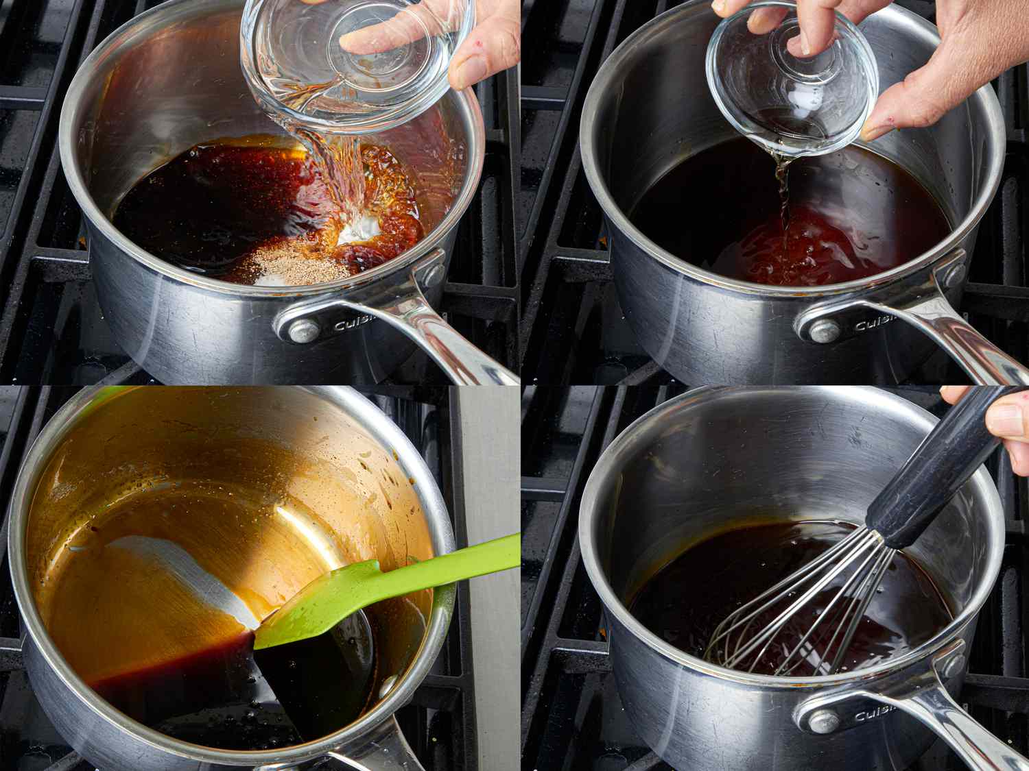 Overhead view of making Teriyaki sauce