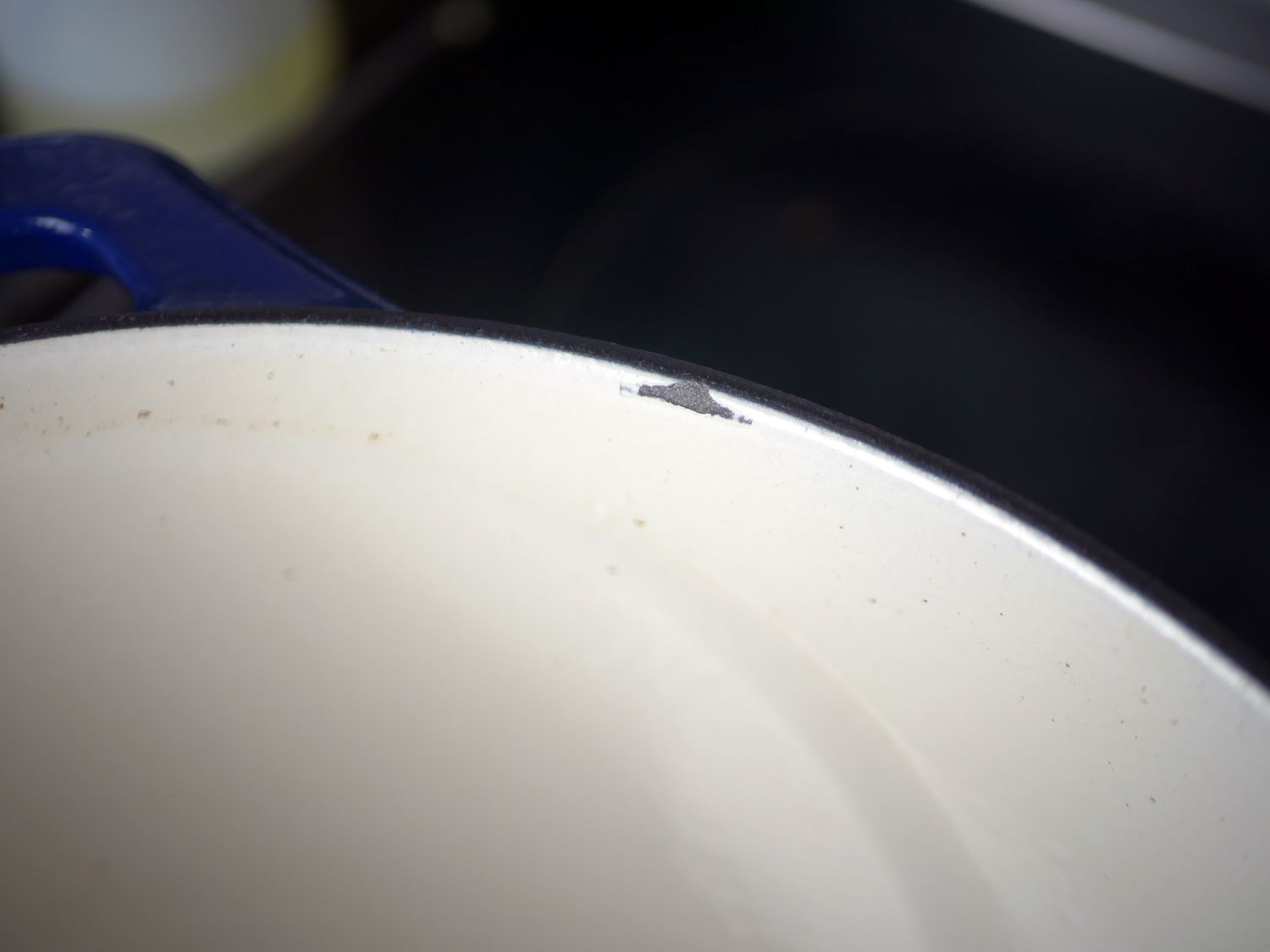 a chip in the enamel on the Lodge USA dutch oven