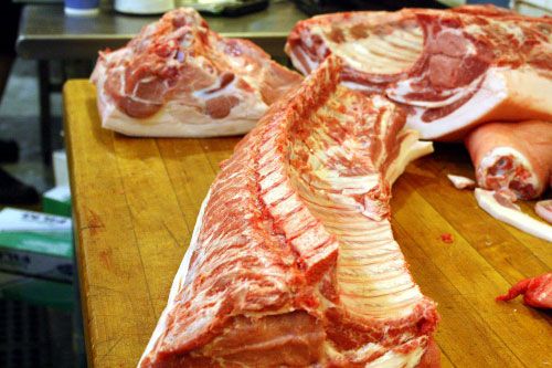 butchered pork loin