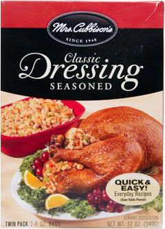 A box of Mrs Cubbison's Classic Seasoned Dressing