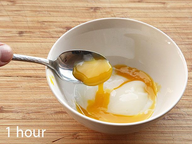 Egg cooked sous vide at 145°F for 1 hour.