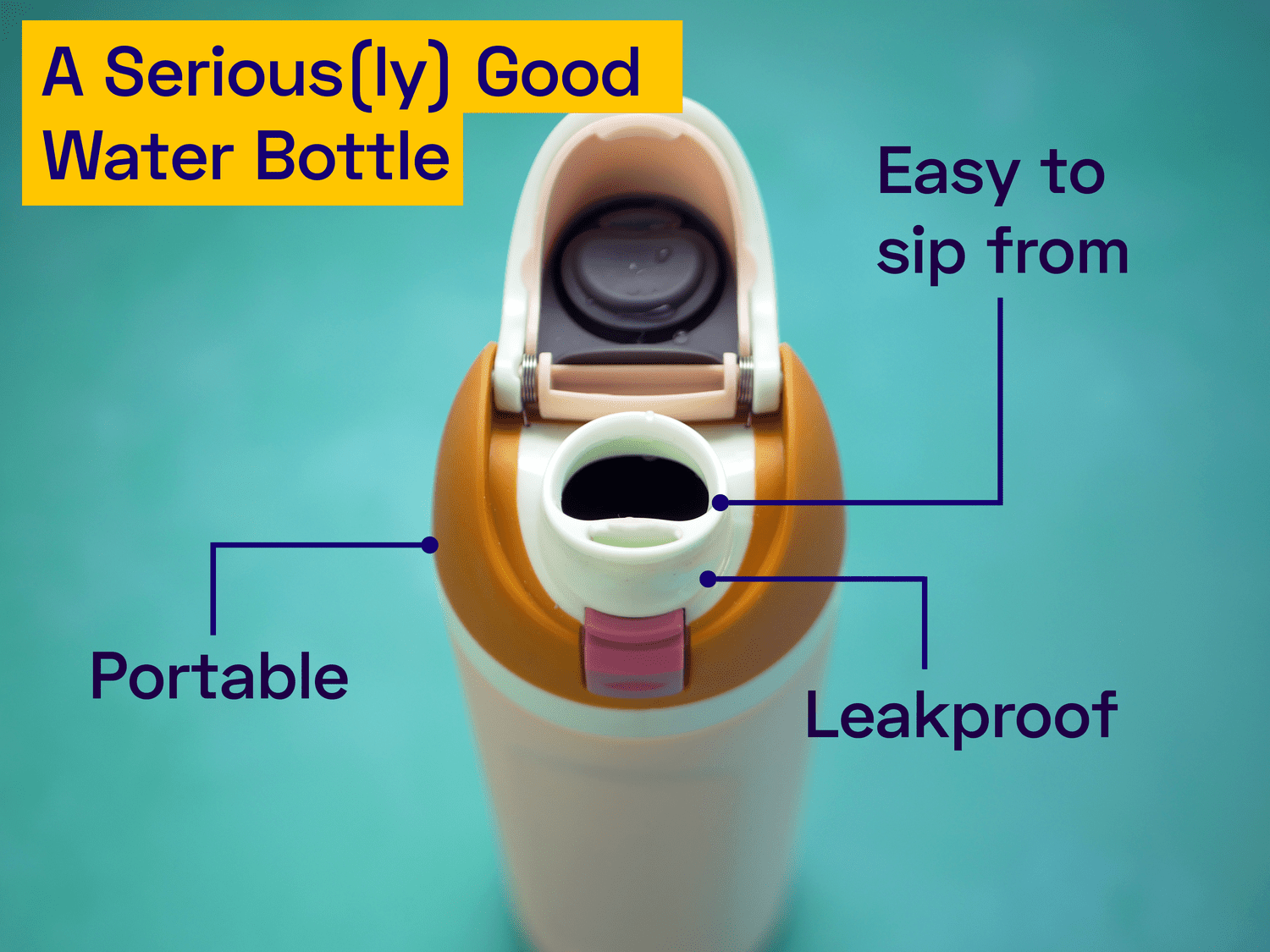 a closeup of the owala water bottle mouthpiece
